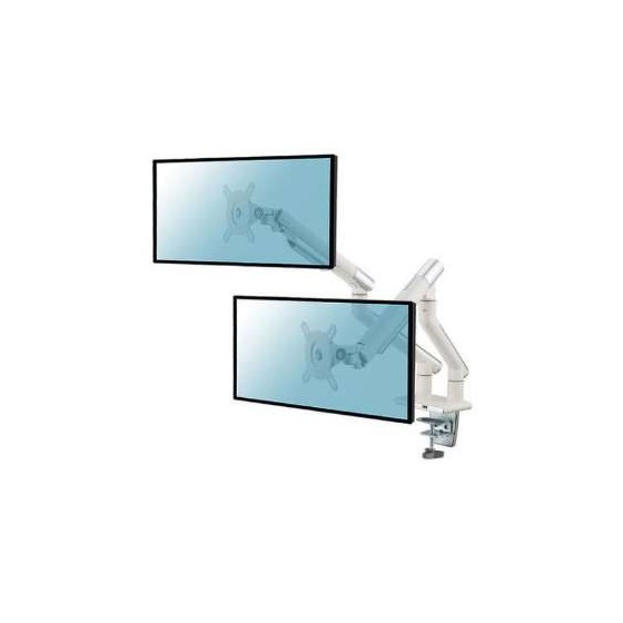 SUPPORT DE BUREAU BLANC - 2 ÉCRANS