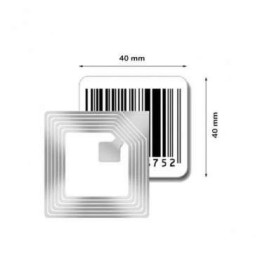 2000 ETIQUETTES RF - 40 X 40 MM - FAUX CODE-BARRES