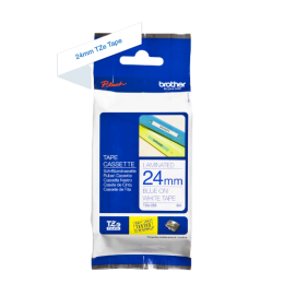 BROTHER- TZE 253 - RUBAN 24MM BLEU/FOND BLANC