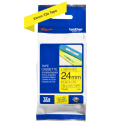 BROTHER - TZE 651 - RUBAN 24MM NOIR / FOND JAUNE