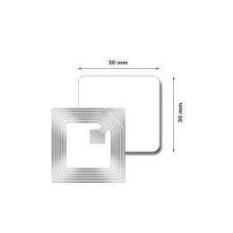 1000 ETIQUETTES RF - 30 X 30 MM - BLANCHES 