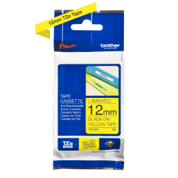 BROTHER - TZE 631 - RUBAN 12MM NOIR/FOND JAUNE