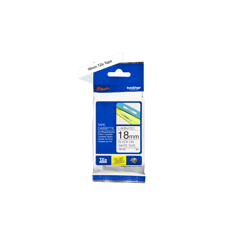 BROTHER - TZE 241 - RUBAN 18MM NOIR/FOND BLANC