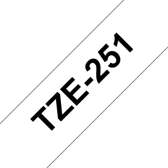 Ruban Brother TZe-251 Laminé - Noir/Blanc 24mm x 8m