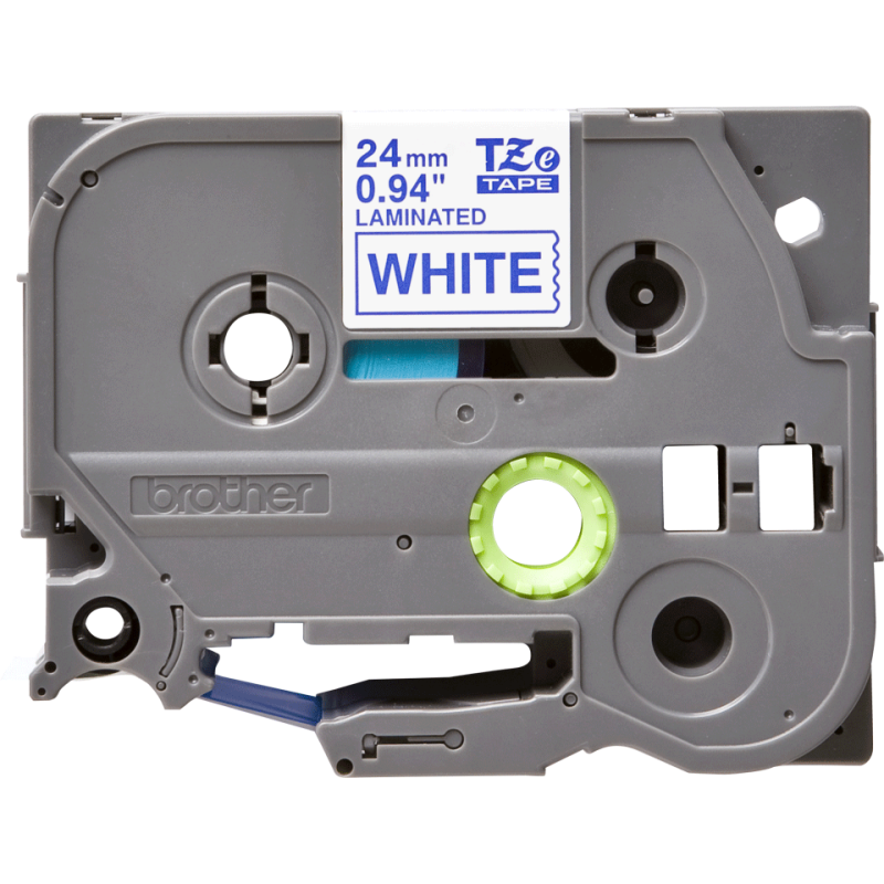 Ruban Brother TZe-253 Laminé - Bleu/Blanc 24mm x 8m