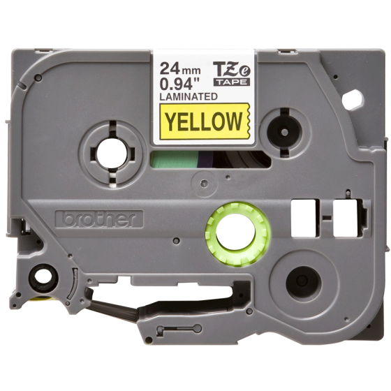 Ruban Brother TZe-651 Laminé - Noir/Jaune 24mm x 8m