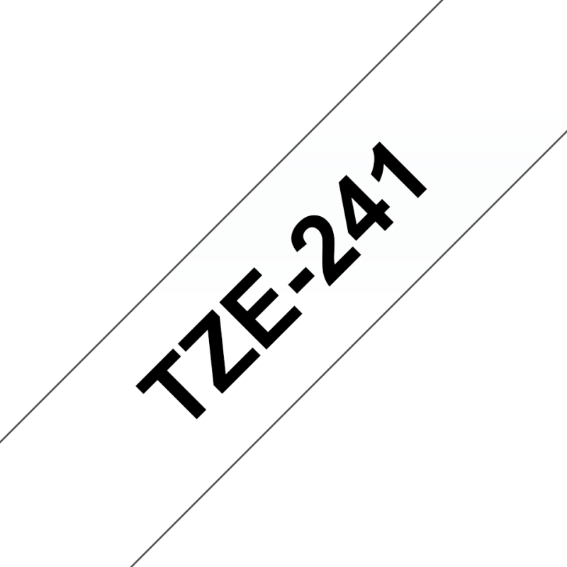 Brother TZe‑241 – Ruban 18 mm Noir/Blanc laminé