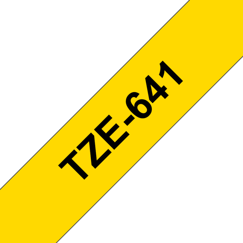 Brother TZe‑641 – Ruban 18 mm Noir/Jaune laminé 8 m