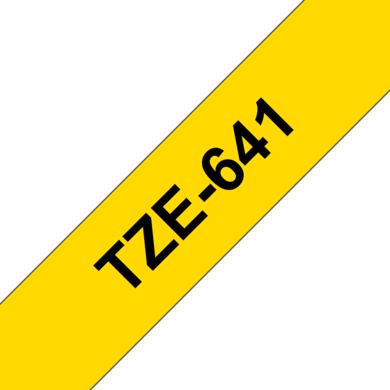 Brother TZe‑641 – Ruban 18 mm Noir/Jaune laminé 8 m
