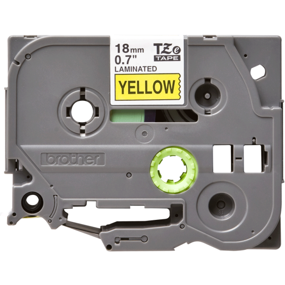 Brother TZe‑641 – Ruban 18 mm Noir/Jaune laminé 8 m