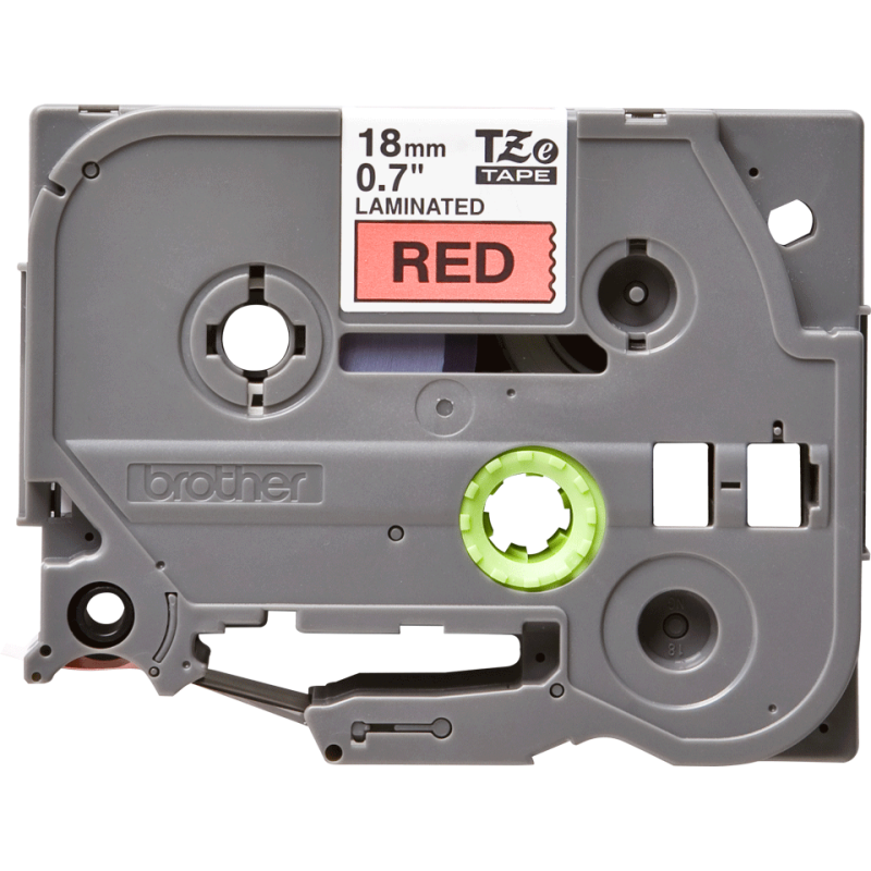 Ruban Brother TZe-441 Laminé - Noir/Rouge 18mm x 8m