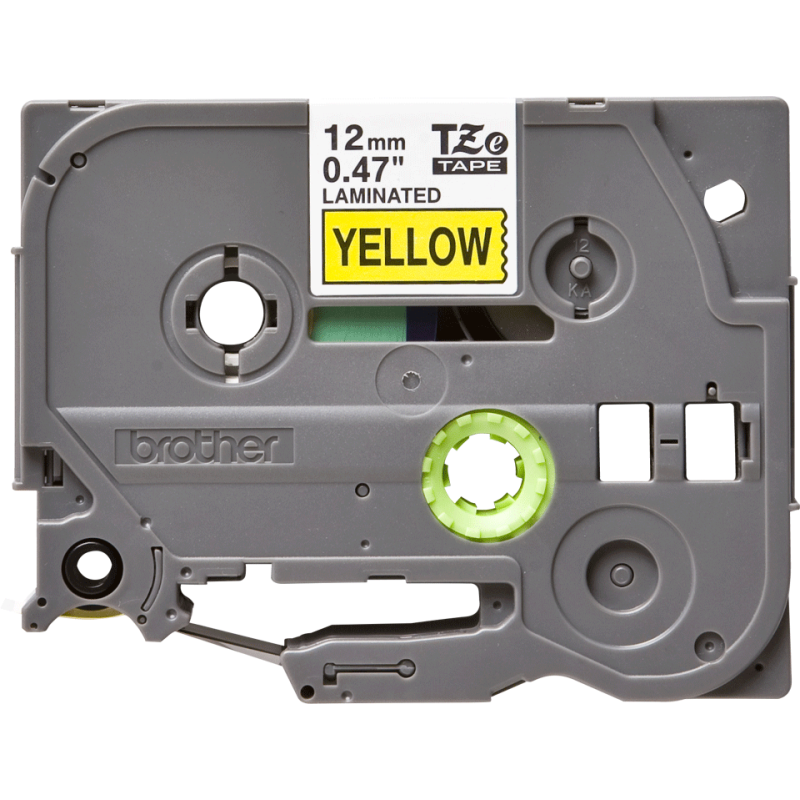 Ruban Brother TZe-631 Laminé - Noir/Jaune 12mm x 8m