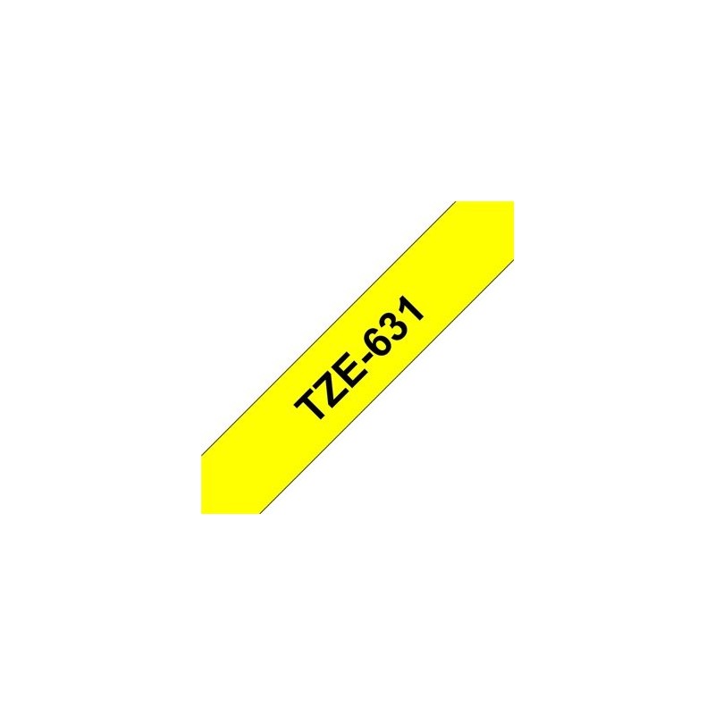 Ruban Brother TZe-631 Laminé - Noir/Jaune 12mm x 8m