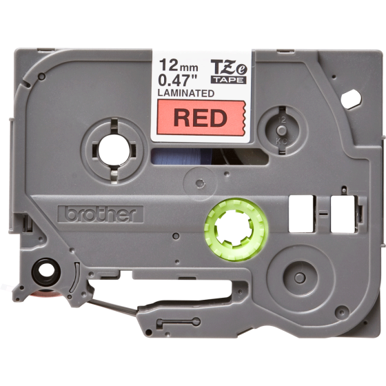 Ruban Brother TZe-431 Laminé - Noir sur Fond Rouge 12mm x 8m