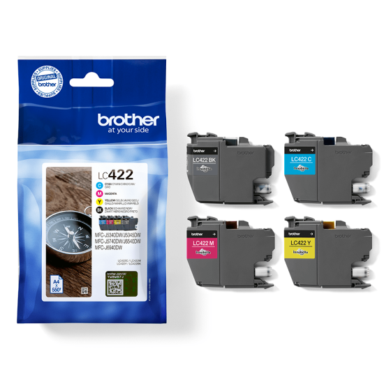 BROTHER - LC422BK/C/M/Y - PACK 4 CARTOUCHES BROTHER - LC422BK/C/M/Y - PACK 4 CARTOUCHES