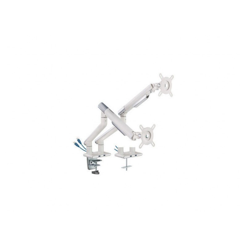 Support bureau double écran 17–32'' – Fixation pince ou vis