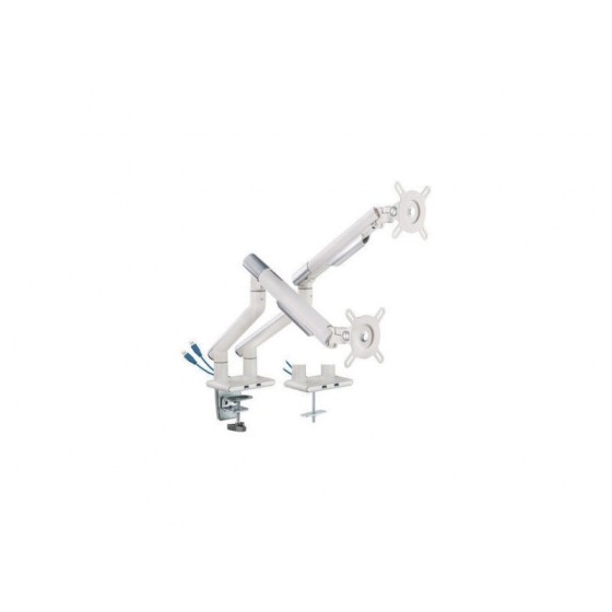 Support bureau double écran 17–32'' – Fixation pince ou vis